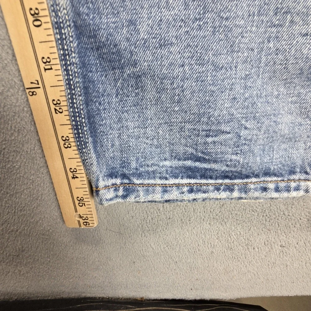 Diesel Jeans Mens 33x34 Blue Rayan Straight Distressed Button Fly Italy 0071J